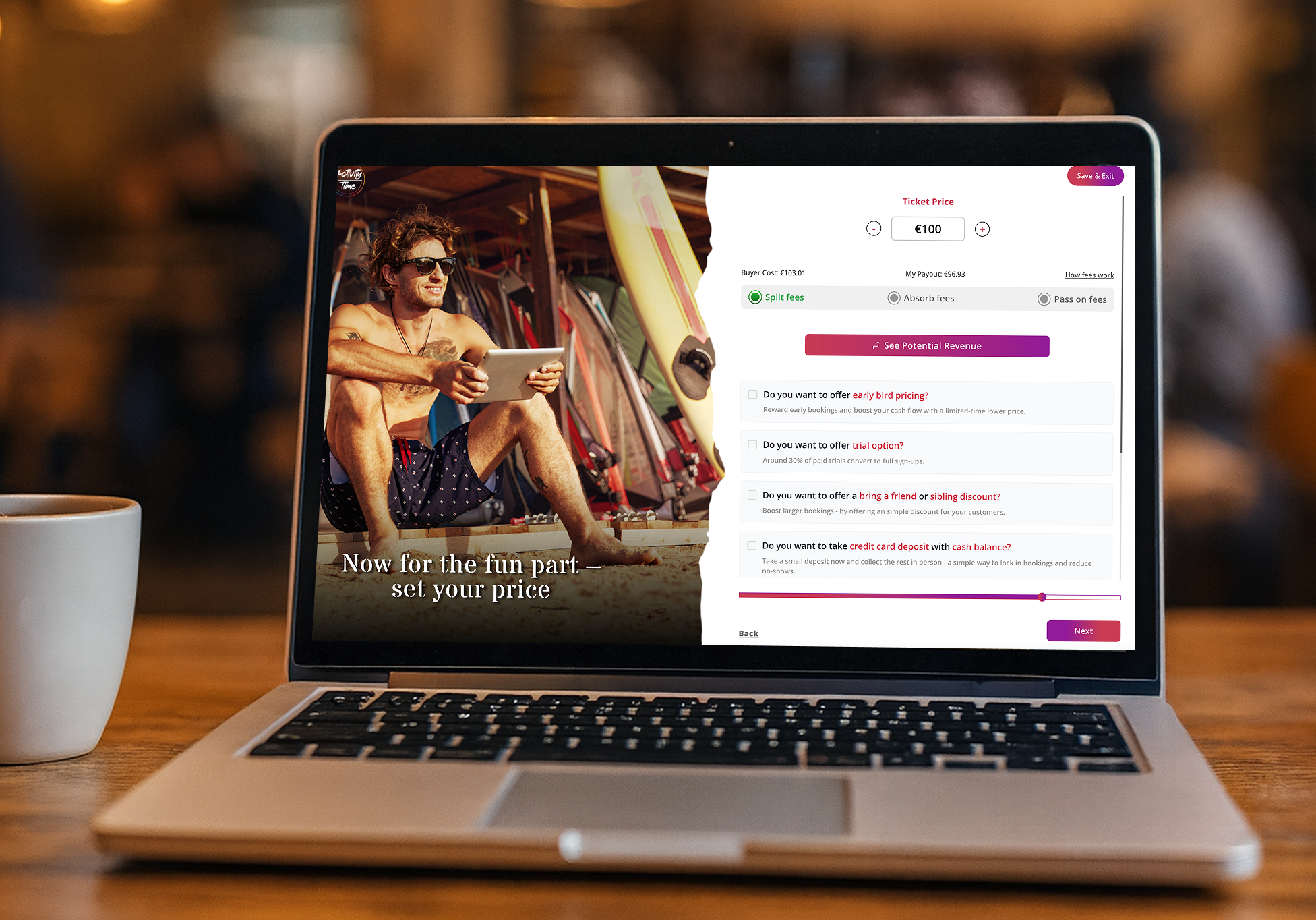 Activity Time platform interface